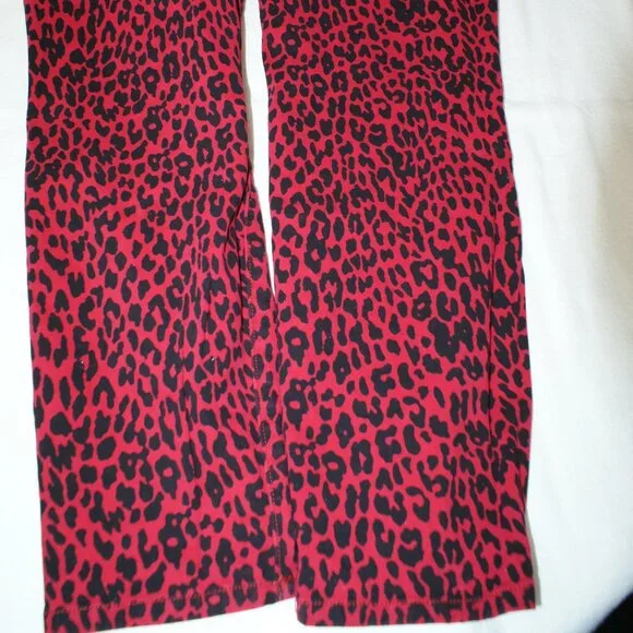 Flattering Red Leopard Jeans Size 14 Stretchy Comfy - Picture 5 of 16